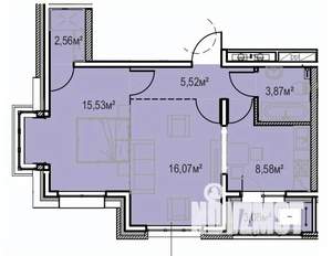 2-к квартира, вторичка, 55м2, 12/13 этаж