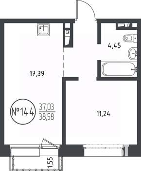 1-к квартира, вторичка, 39м2, 8/10 этаж