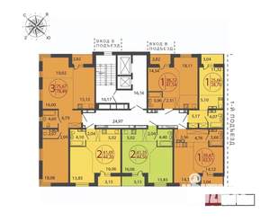 2-к квартира, строящийся дом, 44м2, 14/19 этаж
