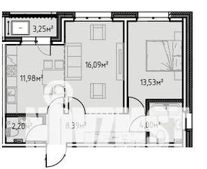 2-к квартира, вторичка, 59м2, 13/13 этаж