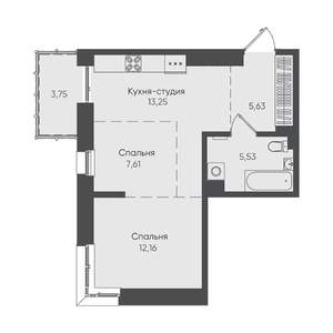 1-к квартира, вторичка, 48м2, 19/19 этаж