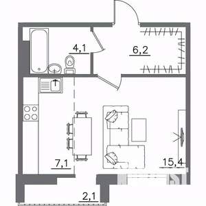 1-к квартира, вторичка, 35м2, 4/9 этаж