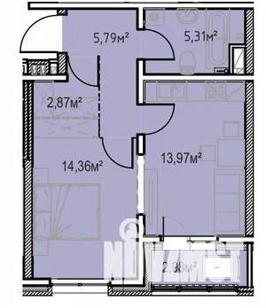 1-к квартира, вторичка, 45м2, 9/13 этаж