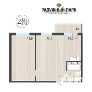 2-к квартира, вторичка, 58м2, 11/16 этаж