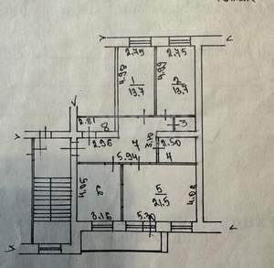 3-к квартира, вторичка, 93м2, 4/6 этаж