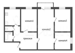 4-к квартира, вторичка, 60м2, 2/4 этаж