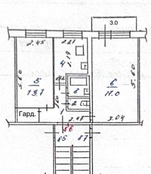 2-к квартира, вторичка, 47м2, 4/5 этаж