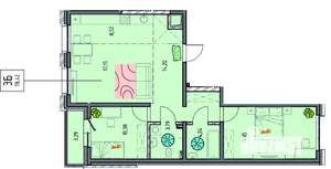 3-к квартира, вторичка, 78м2, 2/18 этаж