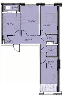 3-к квартира, вторичка, 83м2, 13/13 этаж