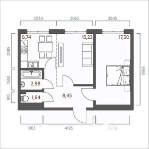 2-к квартира, вторичка, 52м2, 13/19 этаж