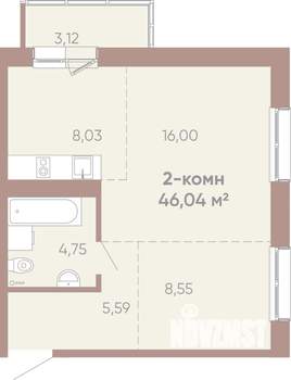 2-к квартира, вторичка, 46м2, 10/14 этаж