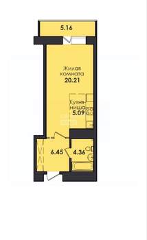 Студия квартира, вторичка, 41м2, 14/17 этаж