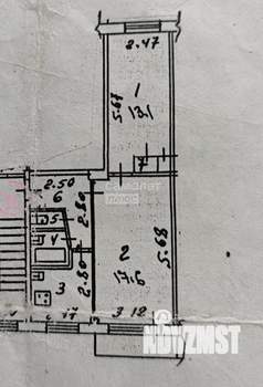 2-к квартира, вторичка, 45м2, 2/5 этаж