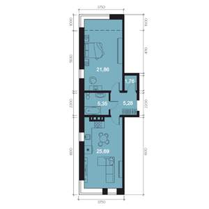 2-к квартира, строящийся дом, 64м2, 7/8 этаж