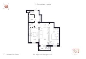 2-к квартира, вторичка, 72м2, 3/8 этаж