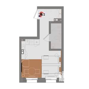 1-к квартира, вторичка, 23м2, 5/14 этаж