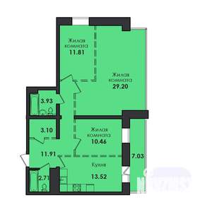 3-к квартира, строящийся дом, 93м2, 5/17 этаж