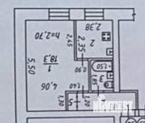 1-к квартира, вторичка, 32м2, 1/4 этаж