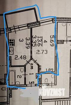 1-к квартира, вторичка, 32м2, 2/5 этаж