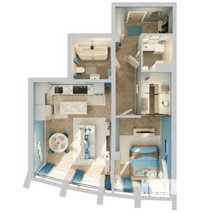 1-к квартира, вторичка, 60м2, 4/8 этаж