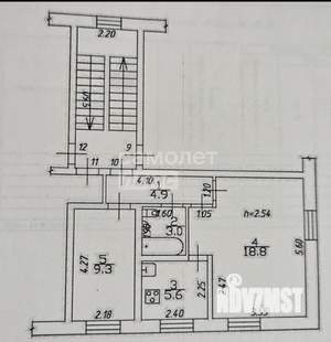 2-к квартира, вторичка, 42м2, 4/4 этаж