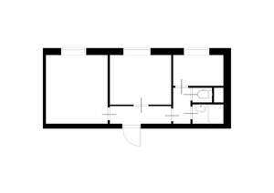 2-к квартира, вторичка, 53м2, 1/4 этаж