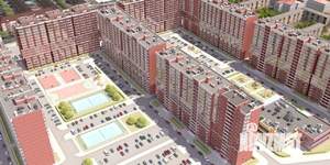 2-к квартира, строящийся дом, 52м2, 3/16 этаж