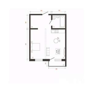 1-к квартира, вторичка, 41м2, 2/10 этаж