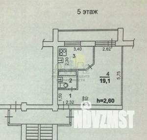 1-к квартира, вторичка, 40м2, 5/5 этаж