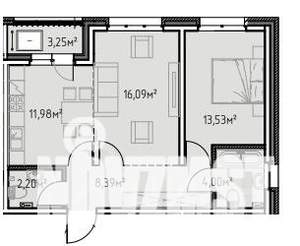 2-к квартира, вторичка, 59м2, 12/13 этаж