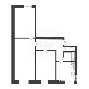 3-к квартира, вторичка, 57м2, 1/4 этаж