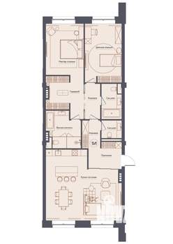 Студия квартира, строящийся дом, 134м2, 3/8 этаж