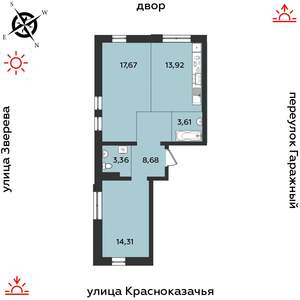 2-к квартира, строящийся дом, 62м2, 4/9 этаж