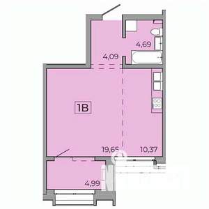 1-к квартира, строящийся дом, 44м2, 14/15 этаж