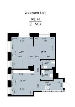 3-к квартира, вторичка, 67м2, 5/11 этаж