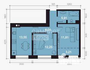 2-к квартира, вторичка, 52м2, 6/8 этаж