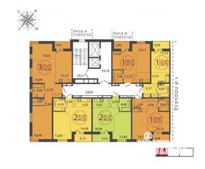 2-к квартира, строящийся дом, 44м2, 11/19 этаж