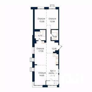 4-к квартира, строящийся дом, 109м2, 11/18 этаж