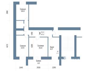 3-к квартира, вторичка, 67м2, 5/5 этаж