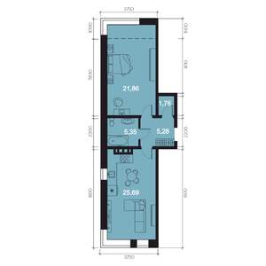 2-к квартира, строящийся дом, 64м2, 1/8 этаж