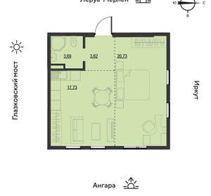 2-к квартира, вторичка, 46м2, 4/19 этаж