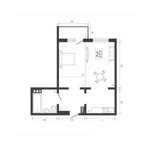 2-к квартира, вторичка, 46м2, 9/10 этаж