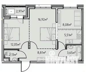2-к квартира, вторичка, 60м2, 13/13 этаж