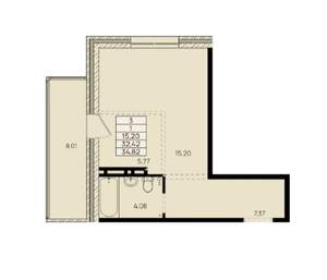 1-к квартира, вторичка, 40м2, 8/10 этаж