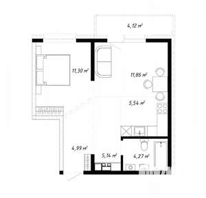 2-к квартира, вторичка, 48м2, 12/19 этаж