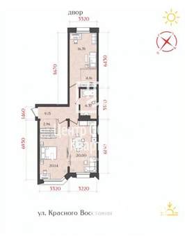 2-к квартира, вторичка, 79м2, 3/6 этаж