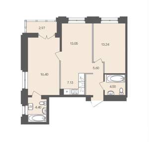 2-к квартира, вторичка, 67м2, 3/19 этаж