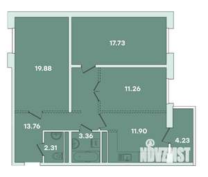 3-к квартира, вторичка, 88м2, 4/16 этаж