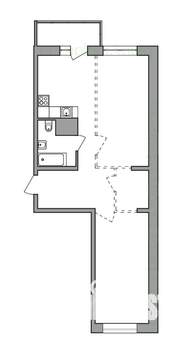 2-к квартира, строящийся дом, 64м2, 3/16 этаж