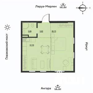 2-к квартира, вторичка, 46м2, 3/19 этаж